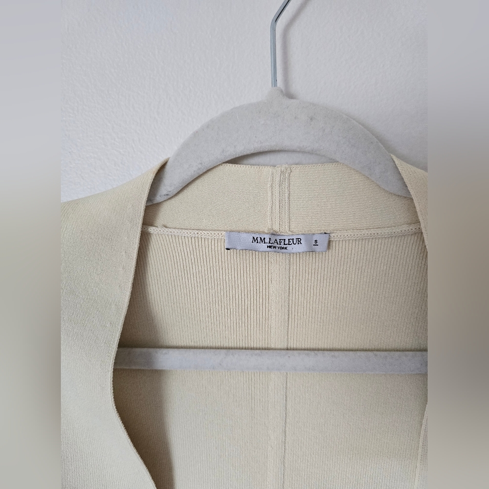 MM Lafleur Cardigan Woolf Blazer Womens Size Small Cream Open Front Jardigan - Picture 9 of 13